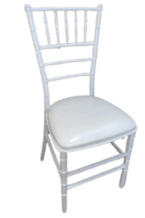 Chaise Chivari blanche avec housse